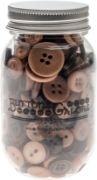 Picture of Buttons Galore Button Mason Jars Warm Cocoa
