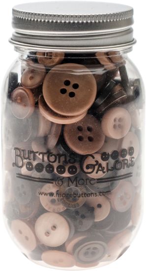 Picture of Buttons Galore Button Mason Jars Warm Cocoa