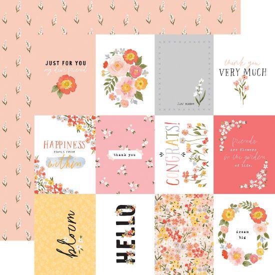 Picture of Flora No. 5 Double-Sided Cardstock 12"X12"-Happy Journaling Cards