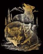 Picture of Foil Engraving Art Kit Value Pack 8.75"X11.5" Gold - Grizzly Bears, Rams & Wolves