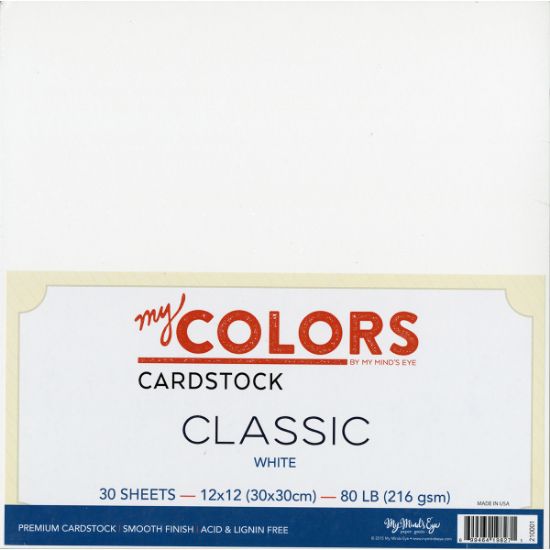 Picture of My Colors Classic Cardstock Bundle 12"X12" 30/Pkg White