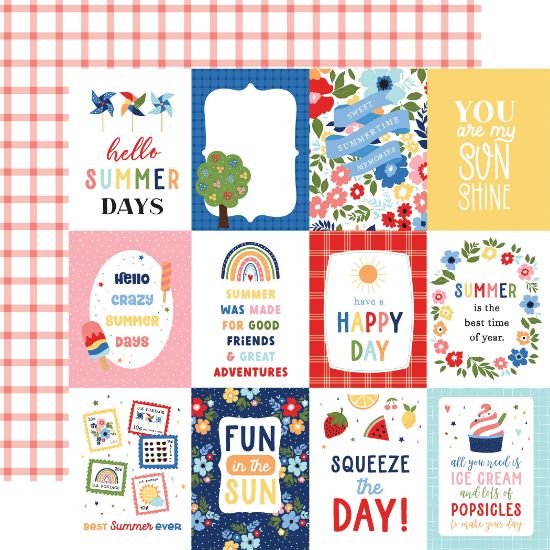 Picture of My Favorite Summer Double-Sided Cardstock 12"X12"-3"X4" Journaling Cards