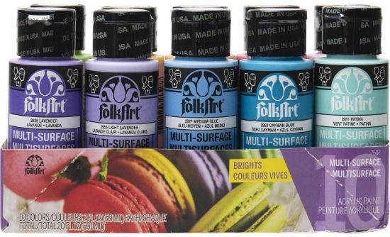 Picture of Folkart Multi-Surface Paint Set 10/Pkg Brights
