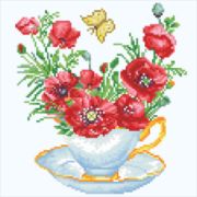 Picture of Diamond Dotz Simply Dotz Diamond Art Kit 12.6"X12.6"-Teatime Poppies