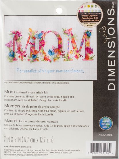 Picture of Dimensions Counted Cross Stitch Kit 7"X5"-Mom (14 Count)