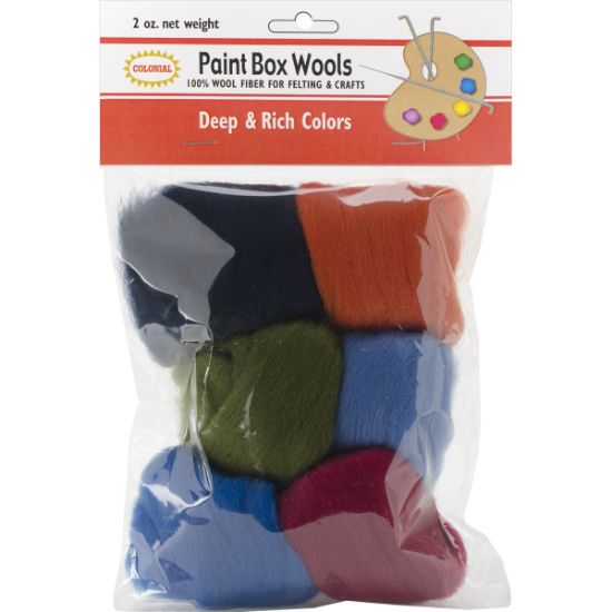 Picture of Paint Box Wools .33oz 6/Pkg Deep & Rich -Olv/Nvy/Red/Orn/Roy/Teal