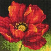 Picture of Dimensions Mini Needlepoint Kit 5"X5"-Red Poppy Stitched In Floss