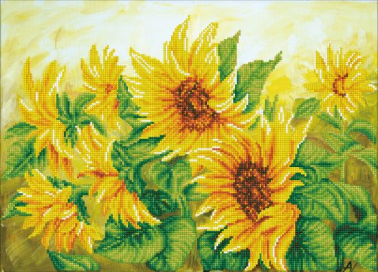 Picture of Diamond Dotz Diamond Embroidery Facet Art Kit 22.44"X16.14" Hazy Daze Sunflowers