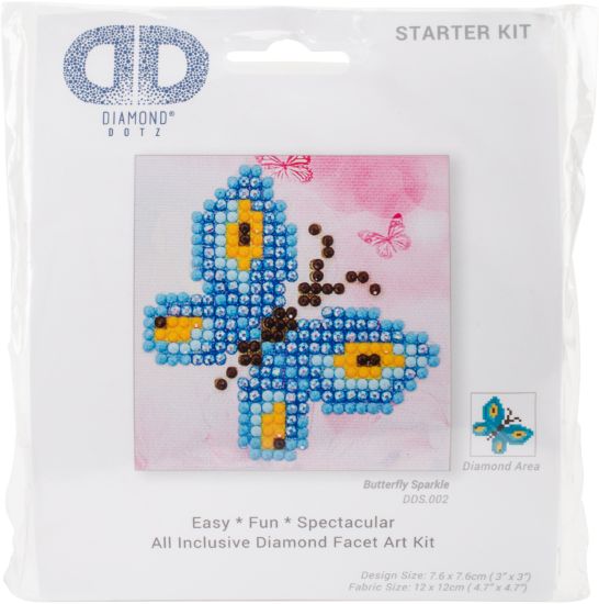 Picture of Diamond Dotz Diamond Embroidery Facet Art Kit 4.75"X4.75" Butterfly Sparkle