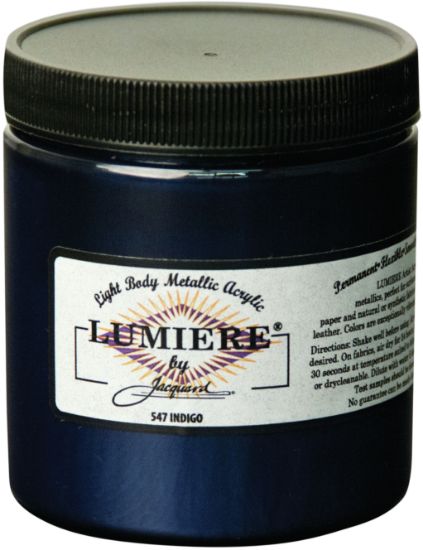 Picture of Jacquard Lumiere Metallic Acrylic Paint 8oz Indigo