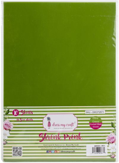 Picture of Dress My Craft Shrink Prink Frosted Sheets A4 10/Pkg Olive Green
