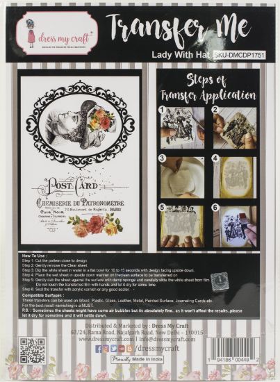 Picture of Dress My Craft Transfer Me Sheet A4 Lady With Hat