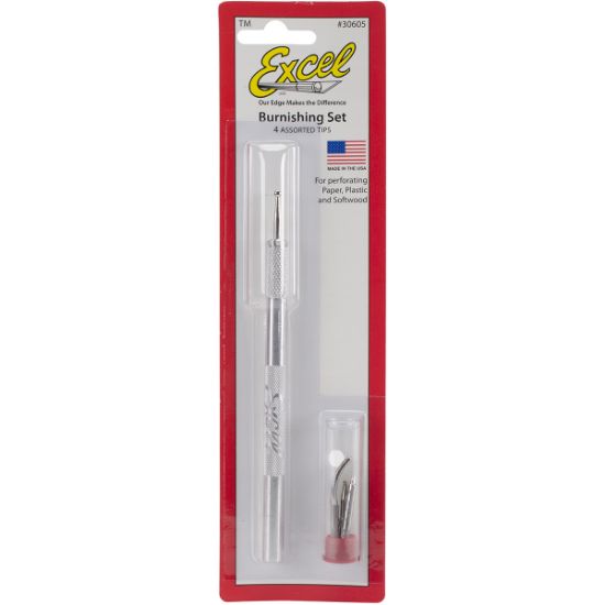 Picture of 6"x5/16" Burnisher w/Aluminum Handle & 4 Assorted Tips