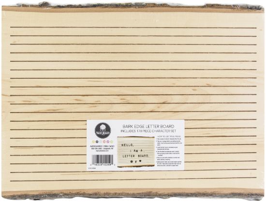 Picture of Natural Bark Edge Letter Board With Letters 16"X11"-13"X.63"