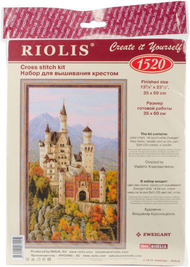 Picture of Neuschwanstein Castle Counted Cross Stitch Kit 13.75"X23.5" 14 Count