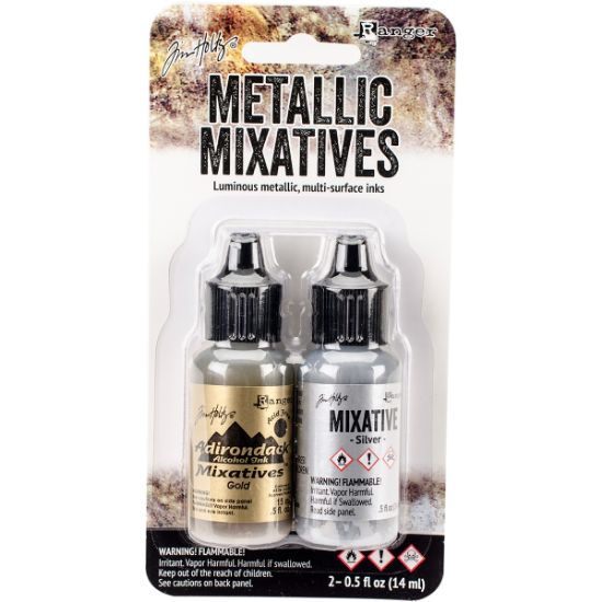 Picture of Adirondack Alcohol Ink Metallic Mixatives .5oz 2/Pkg Gold & Silver