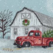 Picture of Dimensions Counted Cross Stitch Kit 18"X6"-Winter Farm (14 Count)