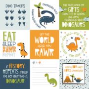 Picture of Dino-Mite Double-Sided Cardstock 12"X12"-4"X4" Journaling Cards