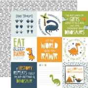 Picture of Dino-Mite Double-Sided Cardstock 12"X12"-4"X4" Journaling Cards