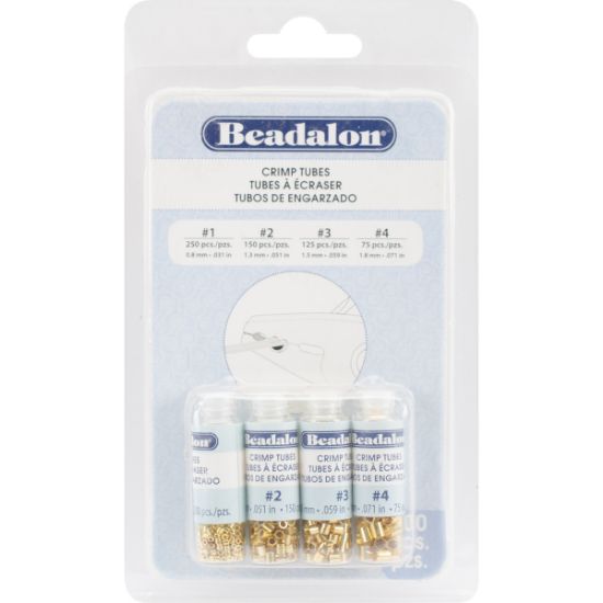 Picture of Crimp Tubes Variety Pack Sizes 1, 2, 3 & 4 600/Pkg Gold-Plated
