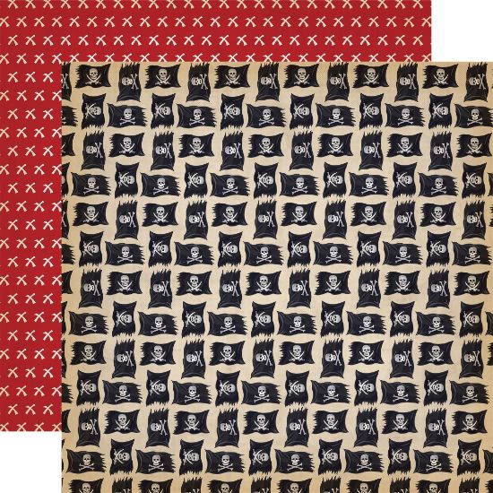 Picture of Pirates Double-Sided Cardstock 12"X12"-Jolly Roger