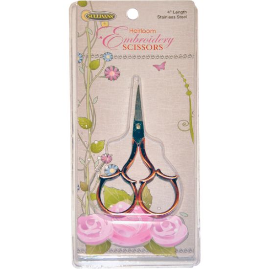 Picture of Heirloom Embroidery Scissors Leaf Handle 4" Copper