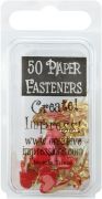 Picture of Painted Metal Paper Fasteners 50/Pkg Hearts - Red, White & Pink