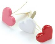 Picture of Painted Metal Paper Fasteners 50/Pkg Hearts - Red, White & Pink