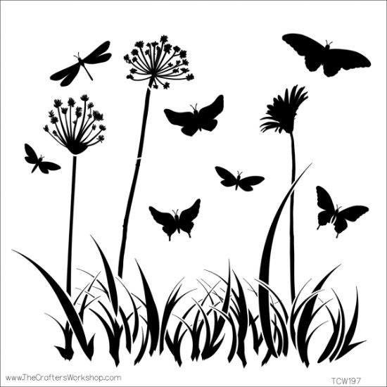 Picture of Crafter's Workshop Template 12"X12" Butterfly Meadow