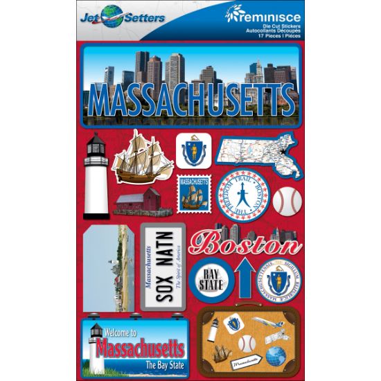 Picture of Jet Setters Dimensional Stickers Massachusetts