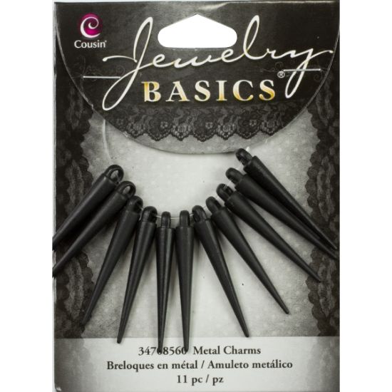 Picture of Jewelry Basics Metal Charms Black Spikes 11/Pkg