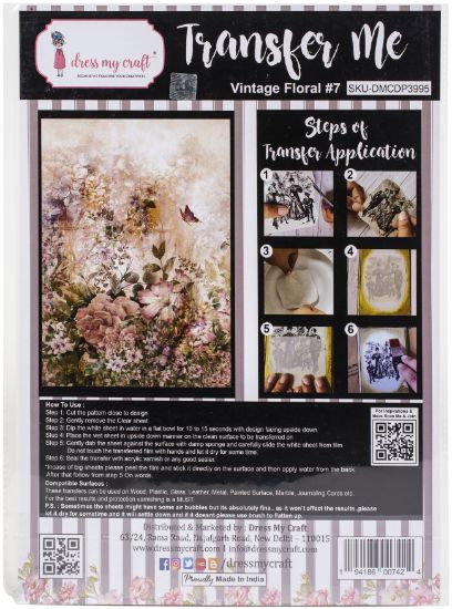 Picture of Dress My Craft Transfer Me Sheet A4 Vintage Floral #7