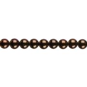 Picture of Jewelry Basics Glass Beads 6mm 100/Pkg Brown Metallic Round
