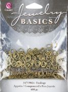 Picture of Jewelry Basics Metal Findings 400/Pkg Antique Gold Jump Rings 4mm To 6mm