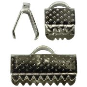 Picture of Jewelry Basics Metal Findings 120/Pkg Silver Ribbon Clamp Ends