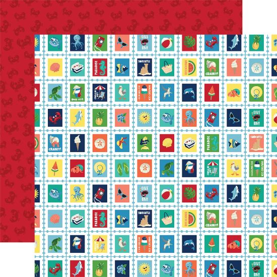 Picture of Beach Party Double-Sided Cardstock 12"X12"-Summer Stamps