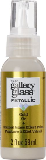 Picture of FolkArt Gallery Glass Paint 2oz-Metallic Gold
