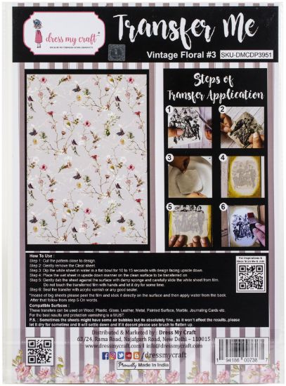 Picture of Dress My Craft Transfer Me Sheet A4 Vintage Floral #3