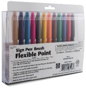 Picture of Pentel Arts Sign Pens With Brush Tip 12/Pkg Assorted
