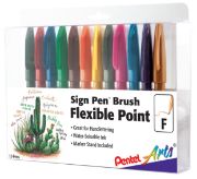 Picture of Pentel Arts Sign Pens With Brush Tip 12/Pkg Assorted