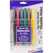 Picture of Pentel Arts Sign Pens With Brush Tip 6/Pkg Assorted