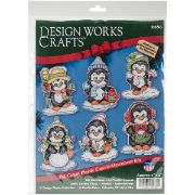 Picture of Penguins On Ice Ornaments Counted Cross Stitch Kit 3.5" 14 Count Set Of 6