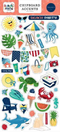 Picture of Beach Party Chipboard 6"X13"-Accents