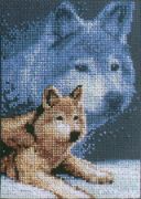 Picture of Forever Wild Wolf Mini Counted Cross Stitch Kit 5"X7" 14 Count