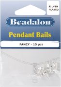 Picture of Pendant Bails Fancy 9.5mm 10/Pkg Silver-Plated