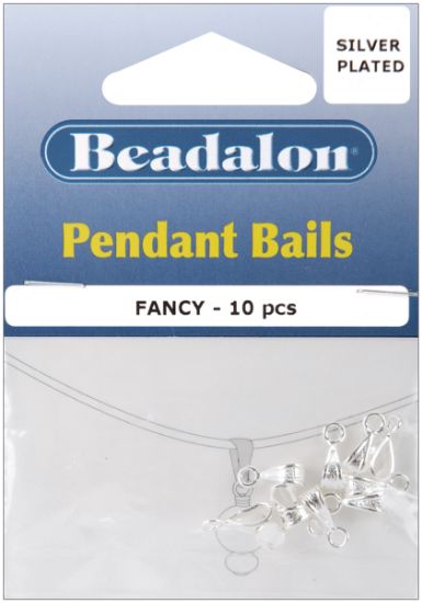 Picture of Pendant Bails Fancy 9.5mm 10/Pkg Silver-Plated
