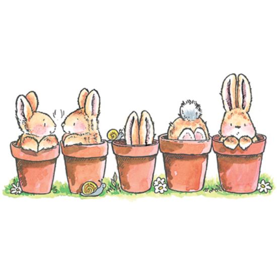 Picture of Penny Black Mounted Rubber Stamp 2.5"X5" Bunny Friends