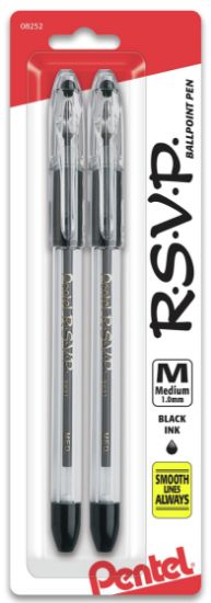 Picture of Pentel R.S.V.P. Medium Ballpoint Pens 2/Pkg Black