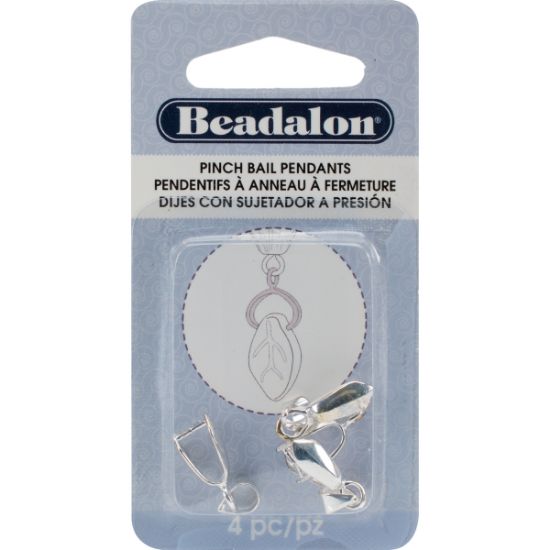 Picture of Pendant Pinch Bails 22mm 4/Pkg Silver-Plated