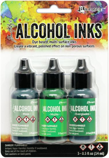 Picture of Tim Holtz Alcohol Ink .5oz 3/Pkg Mint/Green Spectrum